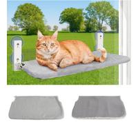 GardenSkill Grey Cat Window Hammock Bed - Cat Window Perch With Washable Cushion & Strong Suction Cups - Indoor Cat Seat Holds 18Kg