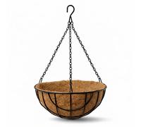 GardenSkill Metal Hanging Basket, 10" / 25Cm - Round Garden Planter Bowl With Natural Coco Liner For Patio, Balcony & Wall Brackets