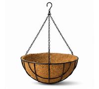 GardenSkill Metal Hanging Basket, 12" / 30Cm - Round Garden Planter Bowl With Natural Coco Liner For Patio, Balcony & Wall Brackets