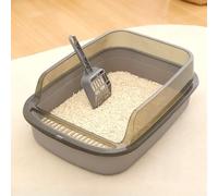 GardenSkill Plastic Cat Litter Tray with High Sides & Scoop | Open Litter Box for Cats & Kittens | Large Anti-Splash Pet Toilet with Removable Guard Panel | Easy to Clean
