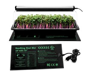 GardenSkill Xl Propagator With Seed Tray Box 58X37Cm, Full Spectrum Led Grow Light & Heat Mat - Electric Indoor Greenhouse Seedling Starter