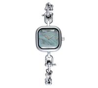 Gardenvy Ladies Women's Elegant Minimalist Luxury Square Quartz Wrist Watch | Casual Dress Women Analog Quartz Wrist Watch Silver Stainless Steel Chain Bracelet Vintage Roman Numeral Quartz Ladies Watch
