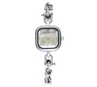 Gardenvy Ladies Women's Elegant Minimalist Luxury Square Quartz Wrist Watch | Casual Dress Women Analog Quartz Wrist Watch Silver Stainless Steel Chain Bracelet Vintage Roman Numeral Quartz Ladies Watch