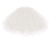 Gardenwed White Tutu Skirt Christmas for Women's Short Party Tutu Ballet Bubble Dance Skirt 50s Vintage Retro Rockabilly Petticoat White L
