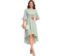 Gardenwed Women 3/4 Sleeve Elegant Formal Dress for Cocktail Classy Fall/Winter Christmas Dress Church Work Dress Prom Bridesmaid Dresses Party Swing Tea Dress for Wedding Guest Light Green M