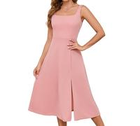 Gardenwed Women's Retro 50s 60s Rockabilly Cocktail Dress Square Neck Sleeveless Mid Length Dress Vintage Prom Swing Party Blush 2XL
