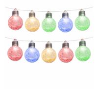 Gardenwize 10 Piece Solar Crackle Ball String Lights Multi-coloured Gardenwize Multicolor