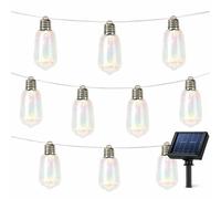 Gardenwize 10-Piece Solar String Lights - 2m Tubular LED Bulb Lights