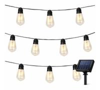 Gardenwize - 2 Metre 10 Piece Solar Powered Bright Bulb Garden String Lights, Pathway Lights - Decorative Garden Decorations No Running Costs (Filament Bulb)