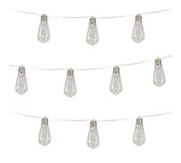 Gardenwize - 2 Metre 10 Piece Solar Powered Bright Bulb Garden String Lights, Pathway Lights - Decorative Garden Decorations No Running Costs (Tubular Bulb)