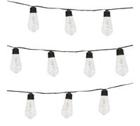 Gardenwize - 2 Metre 10 Piece Solar Powered Bright Bulb Garden String Lights, Pathway Lights - Decorative Garden Decorations No Running Costs (Filament Bulb)