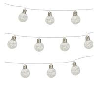 Gardenwize - 2 Metre 10 Piece Solar Powered Bright Bulb Garden String Lights, Pathway Lights - Decorative Garden Decorations No Running Costs (Iridescent Bulb)