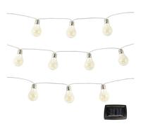 Gardenwize - 2 Metre 10 Piece Solar Powered Bright Bulb Garden String Lights, Pathway Lights - Decorative Garden Decorations No Running Costs (Micro Bulb)