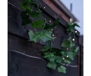 Gardenwize 2 Metre 20 Led Solar Powered Outdoor Ivy Leaf String Lights Fence Wall Decking Patio Decorative Lights