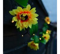 Gardenwize 2 Metre Solar Powered Outdoor Garland Sunflower String Lights Fence Decking Flower Bed Wall Lights