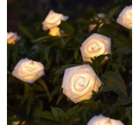 Gardenwize 2 Metre Solar Powered Rose Flower String Lights Tree Decking Patio Fence Wall Lights