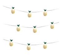Gardenwize 2m Solar Pineapple LED String Lights 10 Warm White Hanging Lanterns in Yellow Gardenwize Yellow