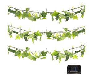 Gardenwize - 2m x 20 Piece Solar Powered Bright Bulb Garden String Lights, Pathway Lights - Decorative Garden Decorations No Running Costs (Outdoor Ivy)
