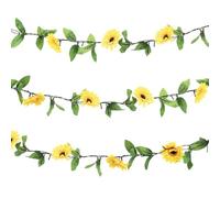 Gardenwize - 2m x 25 Piece Solar Powered Bright LED Garden String Lights, Pathway Lights - Decorative Garden Decorations No Running Costs (Sunflower Garland)