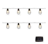 Gardenwize - 2m x 8 Piece Solar Powered Bright Bulb Garden String Lights, Pathway Lights - Decorative Garden Decorations No Running Costs (Metal Bulb)
