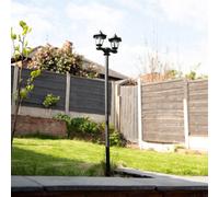 Gardenwize 3 In 1 Solar Powered Led Double Headlamp Garden Post Light Decorative Bright Light