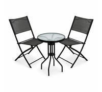 Gardenwize 3 Piece Grey Folding Bistro Set Gardenwize Grey