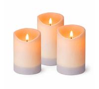 Gardenwize 3 Piece Solar LED Candle Set For Garden in White Gardenwize White