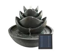 Gardenwize 3- Tier Lotus Solar Water Feature With Battery Back-Up