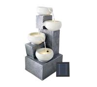 Gardenwize 4-Tier Tabletop Solar Water Feature With Battery Backup