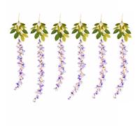 Gardenwize 6 Hanging Solar Wisteria Flower String Lights with LEDs in Purple Gardenwize Purple