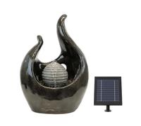 Gardenwize Outdoor Garden Solar Powered Baroque-Style Water Fountain Feature With Led Light