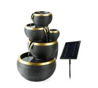 Streetwize Garden Solar Water Feature - Black And Gold