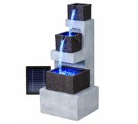 Streetwize Stacked Blocks Solar Fountain -Modern Architecture One Size Grey