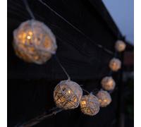 Gardenwize Garden Outdoor 2M Solar Wicker Ball Led Decorative String Lights