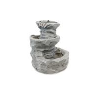 Gardenwize Solar Powered Rock Planter Garden Water Feature Weatherproof Resin in Grey Gardenwize Grey
