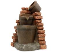 Gardenwize Garden Outdoor Solar Powered Corner Brick Wall Water Fountain Feature