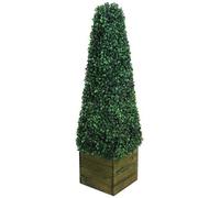 Gardenwize Garden Outdoor Solar Powered Obelisk Artificial Topiary Tree Plant With Light