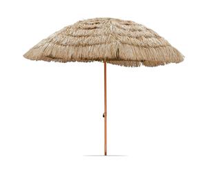 Gardenwize Garden Parasol - Straw Beach Umbrella with Tilt & Wooden Pole