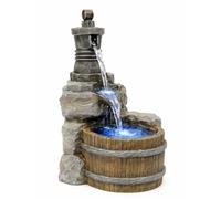 Gardenwize -GardenWize Solar Powered Hand Pump Water Feature with Battery Backup - Eco-Friendly Outdoor Fountain for Garden, Patio, Balcony, or Relaxing Decor (GW281)