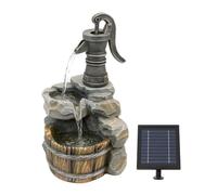 Gardenwize - Hand Pump Solar Water Feature Garden with Battery Backup