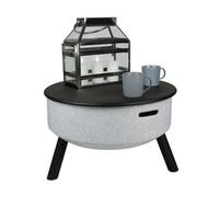 Gardenwize Mgo Firepit Table Bbq 3 In 1 Clay-Effect Outdoor Fire Pit With Cooking Grill Table