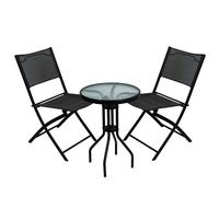 Gardenwize 3 Piece Grey Folding Bistro Set Gardenwize Grey