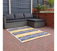 Gardenwize Outdoor Garden Camping Beach Grass Patio Carpet Patterned Rug Casablanca Mosaic - 120Cm X 180Cm