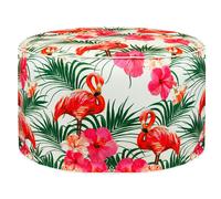 Flamingo/Palms Tree Pattern Ottoman, none