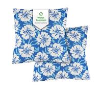 Gardenwize Outdoor Scatter Cushions Pair 45x45cm Weather Resistant Machine Washable, Durable Polyester Pre-Shrunk Blue Hawaiian Print Sofa Cushions for Garden Patio Caravan