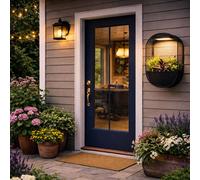 Gardenwize - Solar Pwered Warm LED Real Flower Wall Planter Decorative Stylish Indoor & Outdoor Ceiling and Wall Planter with Recharable Solar Back-up For Home,Garden (Oval)