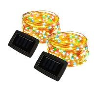 Gardenwize Pack Of 2 20M Solar Multi-Coloured Led String Lights 400 Leds
