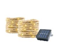 Gardenwize Pack of 2 4 m Decorative Solar Rope Lights for Garden in Beige Gardenwize Beige