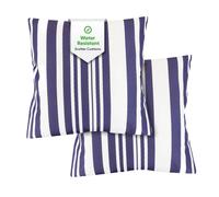 Gardenwize Pack of 2 Blue Striped Scatter Cushions Gardenwize Multicolor