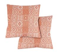 Gardenwize Pair Of Outdoor Garden Sofa Chair Furniture Scatter Cushions - Jacquard Pink
